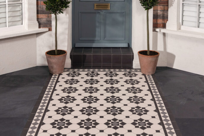 Denby Front Path in Dover White, Black